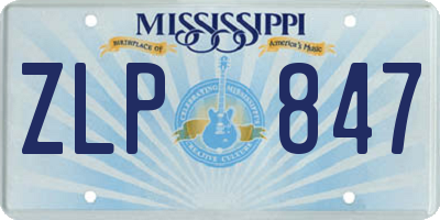 MS license plate ZLP847