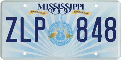 MS license plate ZLP848