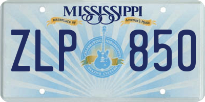 MS license plate ZLP850
