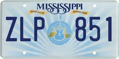 MS license plate ZLP851