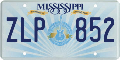 MS license plate ZLP852