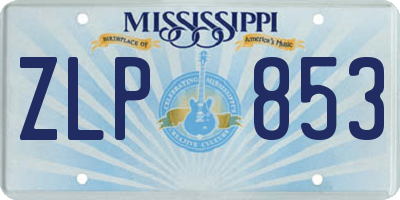 MS license plate ZLP853