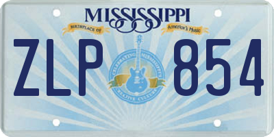 MS license plate ZLP854