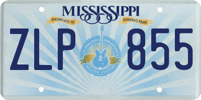 MS license plate ZLP855