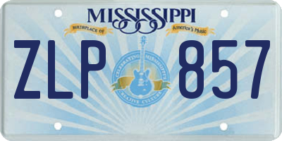MS license plate ZLP857