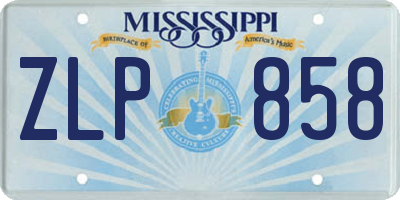 MS license plate ZLP858