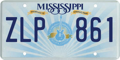 MS license plate ZLP861