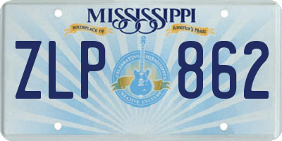 MS license plate ZLP862