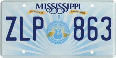 MS license plate ZLP863