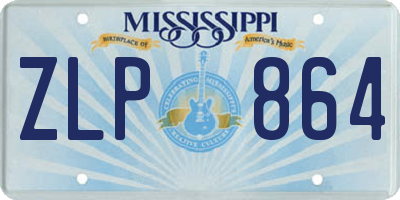 MS license plate ZLP864