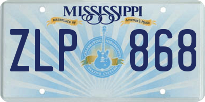 MS license plate ZLP868