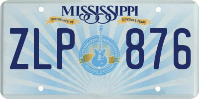 MS license plate ZLP876