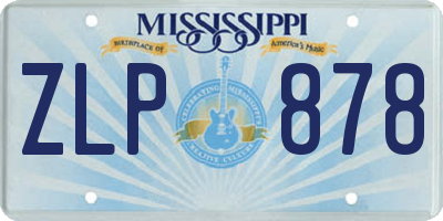 MS license plate ZLP878