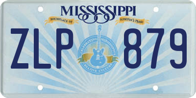 MS license plate ZLP879