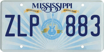 MS license plate ZLP883