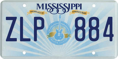 MS license plate ZLP884