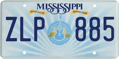 MS license plate ZLP885