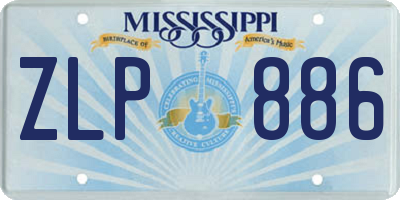 MS license plate ZLP886