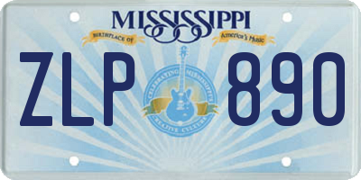 MS license plate ZLP890