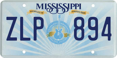 MS license plate ZLP894