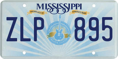 MS license plate ZLP895