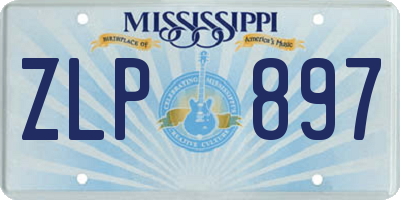 MS license plate ZLP897