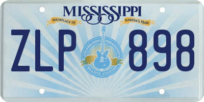 MS license plate ZLP898