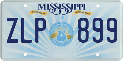 MS license plate ZLP899