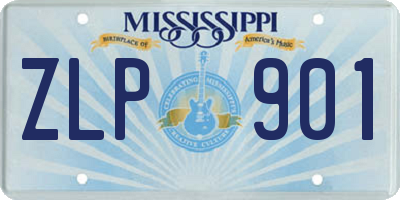 MS license plate ZLP901