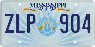 MS license plate ZLP904
