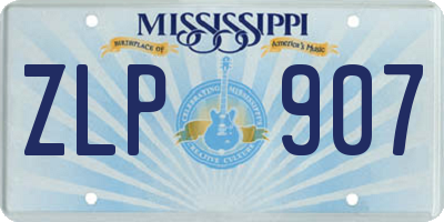 MS license plate ZLP907
