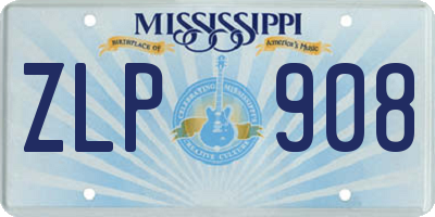 MS license plate ZLP908