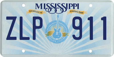MS license plate ZLP911