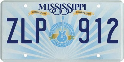MS license plate ZLP912