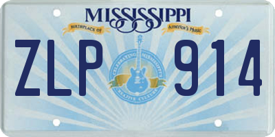 MS license plate ZLP914