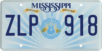 MS license plate ZLP918