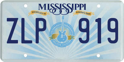 MS license plate ZLP919