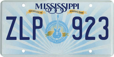 MS license plate ZLP923