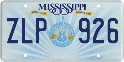 MS license plate ZLP926