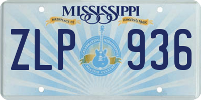 MS license plate ZLP936