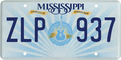 MS license plate ZLP937