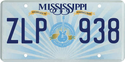 MS license plate ZLP938