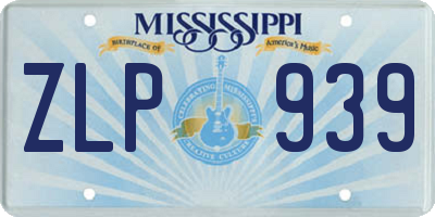 MS license plate ZLP939