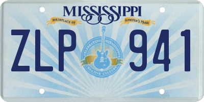 MS license plate ZLP941
