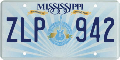 MS license plate ZLP942