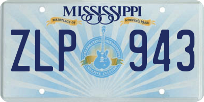 MS license plate ZLP943