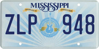 MS license plate ZLP948