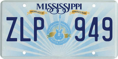 MS license plate ZLP949