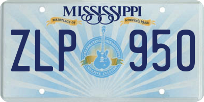 MS license plate ZLP950