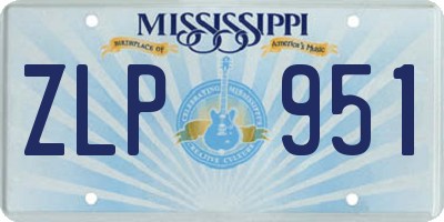 MS license plate ZLP951